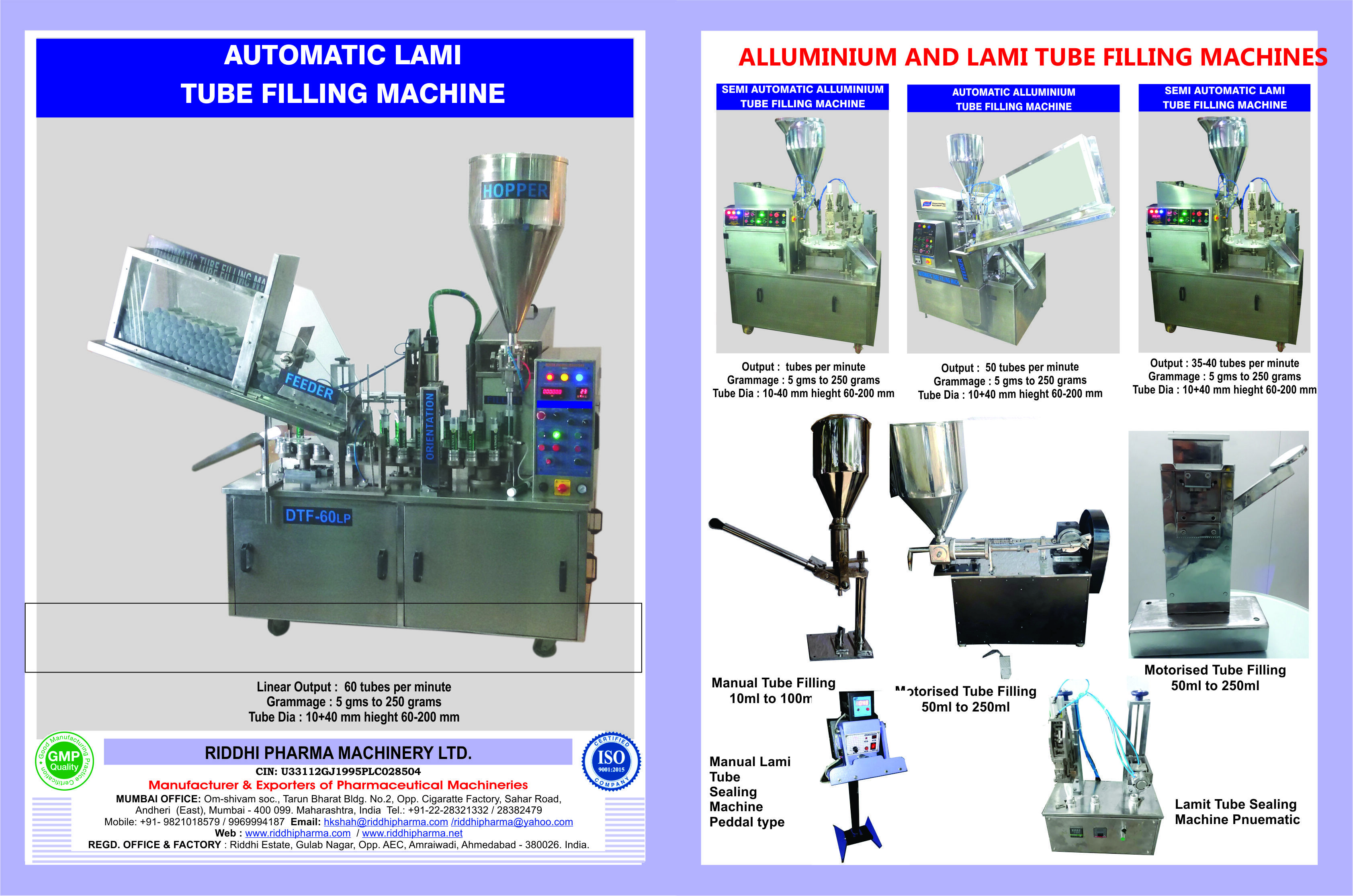 Automatic Tube Filling And Sealing Machine - Color: Silver