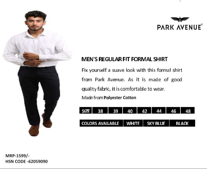 Park Avenue White  Shirts - Collar Style: Classic