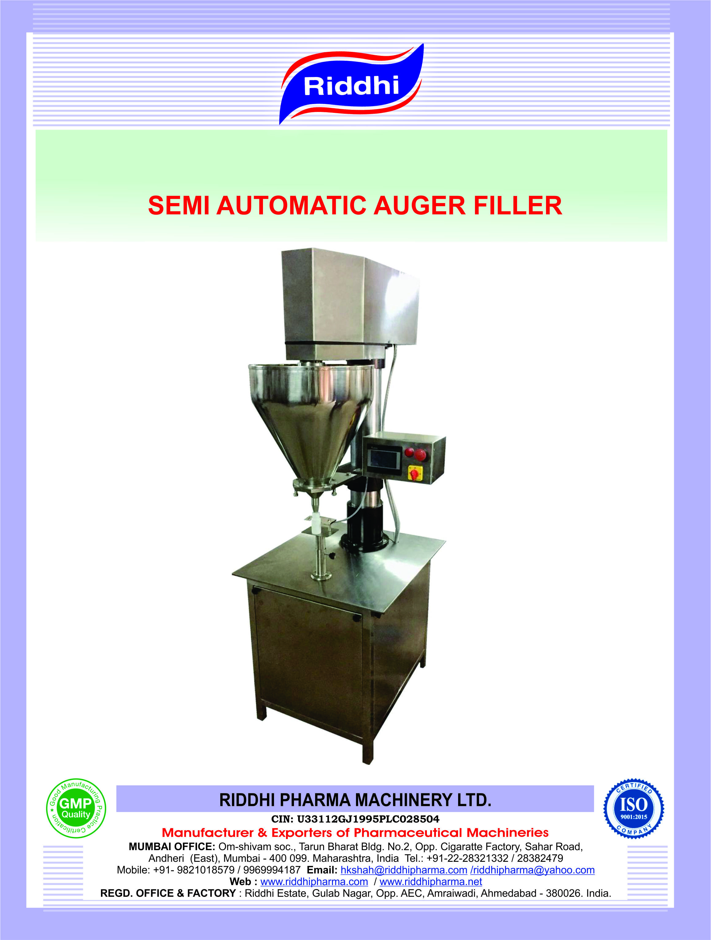 Auger Type Dry Syrup Powder Filling Machine - Capacity: 1 Kg/hr