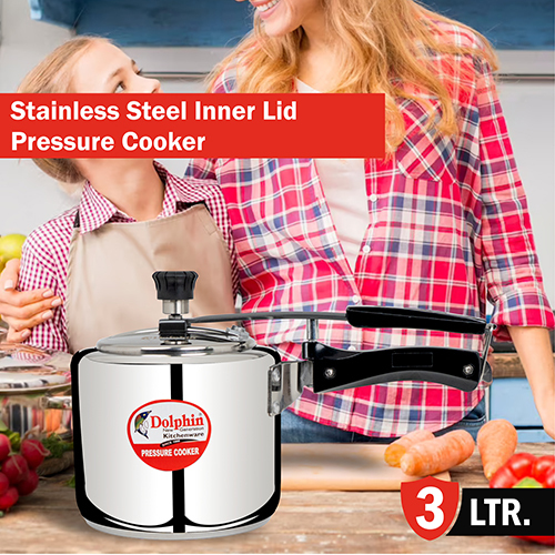 3 Ltr Ss Plain Inner Lid Pressure Cooker Size: Customized
