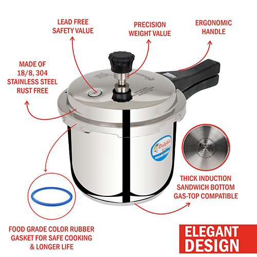 Induction Free Cooker - 3 Litre Polished Stainless Steel, Customized Size, Commercial Usage