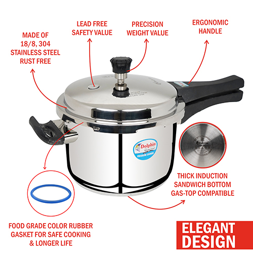 5 Ltr Induction Friendly Cooker Size: Customized