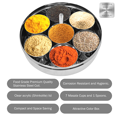 Ss Sleek Masala Spice Box Size: Customized
