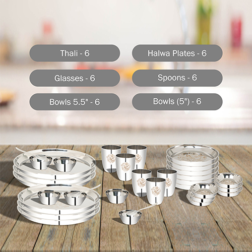 Polished Ss Dinner Set 36 Pcs