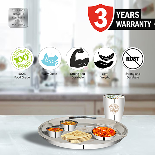 Designer Dinner Set - Stainless Steel, Customized Size | 42-piece Polished Finish For Commercial Use