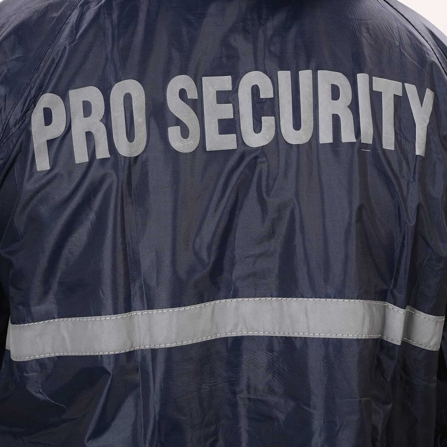 Security Rain Suit - Semi Rubber Material, Sizes L, Xl, Xxl, Colors Blue, Black | Breathable, Comfortable, Customizable, Waterproof, Reflective, Zipper Closure, Attached Hood