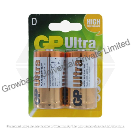 Gp Ultra 1.5volt Size: D Alkaline Battery - Nominal Voltage: 1.5v, Weight: 130g | Reliable Power Source For High-drain Devices