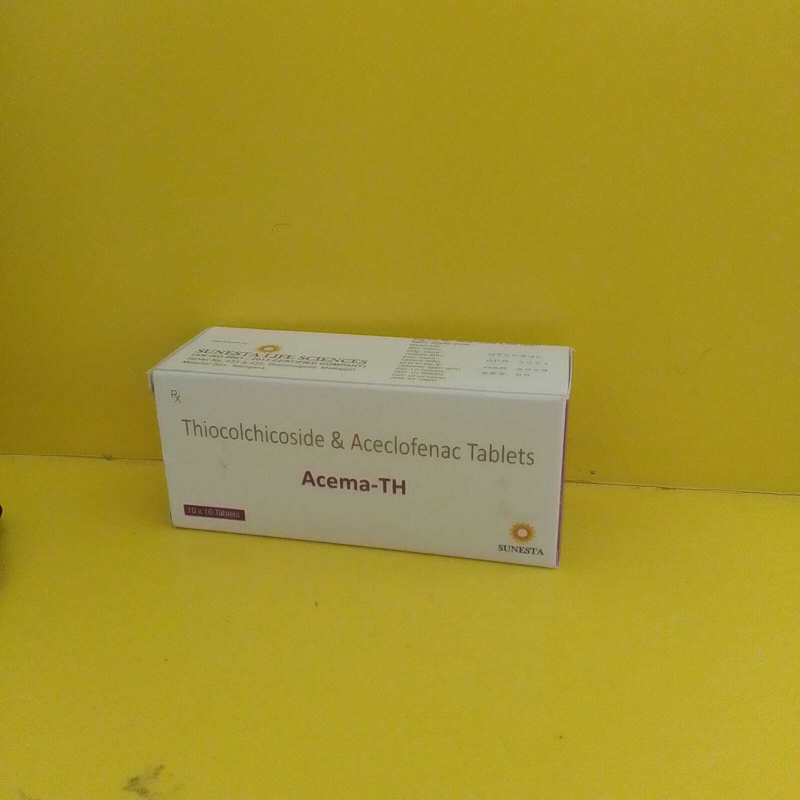 Aceclofenac + Thiocolchicoside Tablets - Pain Relief For Muscle Spasms , Suitable For Adults, Children, And Teens