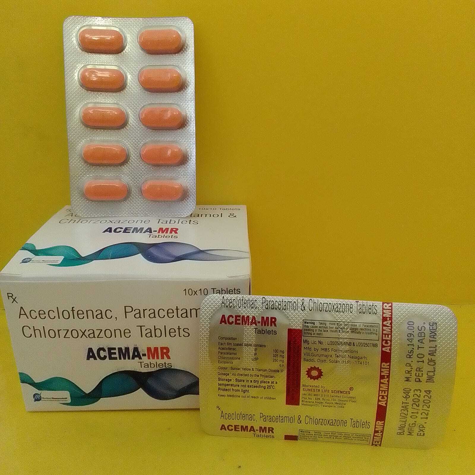 Aceclofenac Chlorzoxazone Tablets - Drug Type: General Medicines