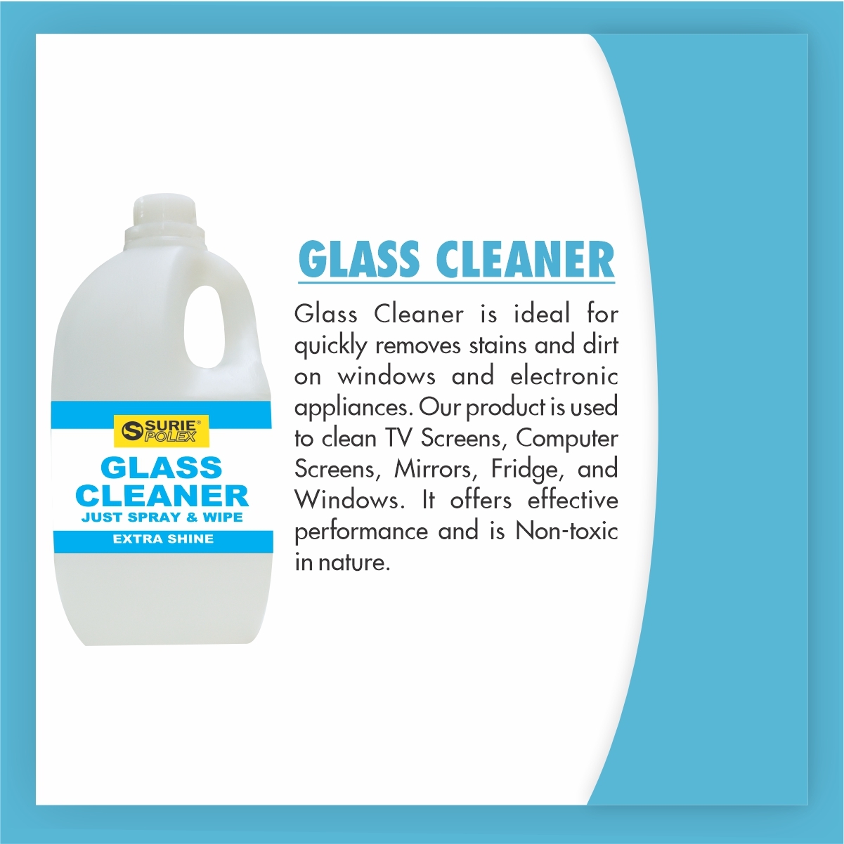 Glass Cleaner - 1 Liter | Lavender Fragrance, Ready To Use, No Streaking, Suited For Glass And Multiple Surfaces