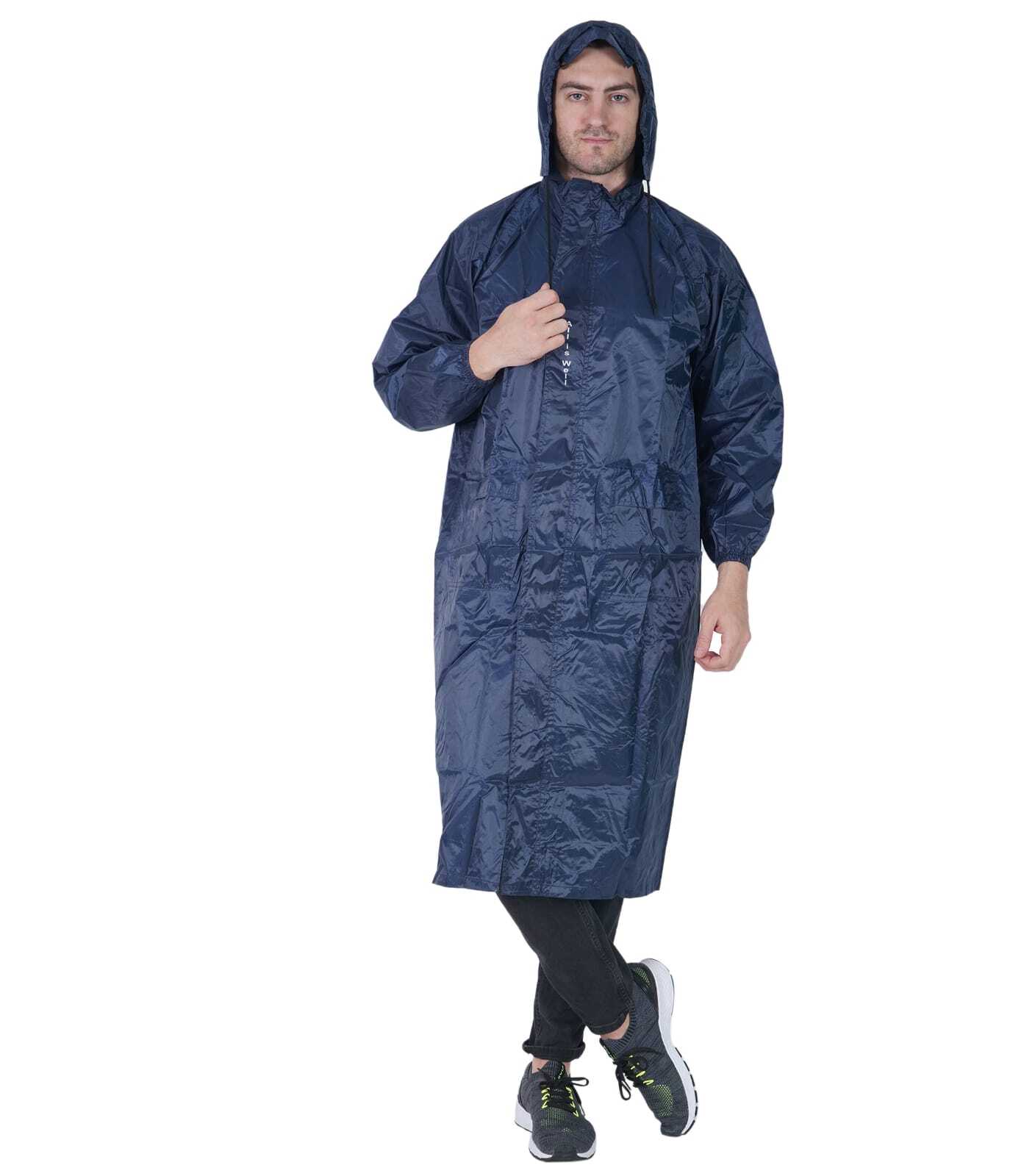 All Is Well - Semi Rubber Material, Sizes L, Xl, Xxl, Color Blue, Black | Comfortable, Water-resistant, Customizable With Logo Printing, Hooded Design
