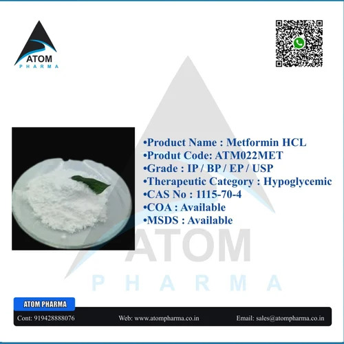 Metformin Hydrochloride - Api Powder | 100% Purity, White Color, Medicine Grade, 5-year Shelf Life, Room Temperature Storage