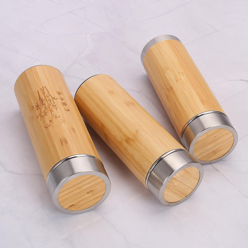 Bamboo Flask ( New) - Color: Raw Wood