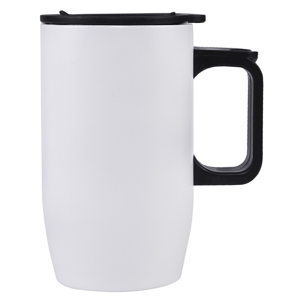 Vento Mug - Stainless Steel 304 Grade, 400ml, Black, White, Blue & Red | Double Walled Copper Insulated, Ergonomic, Bpa Free Lid