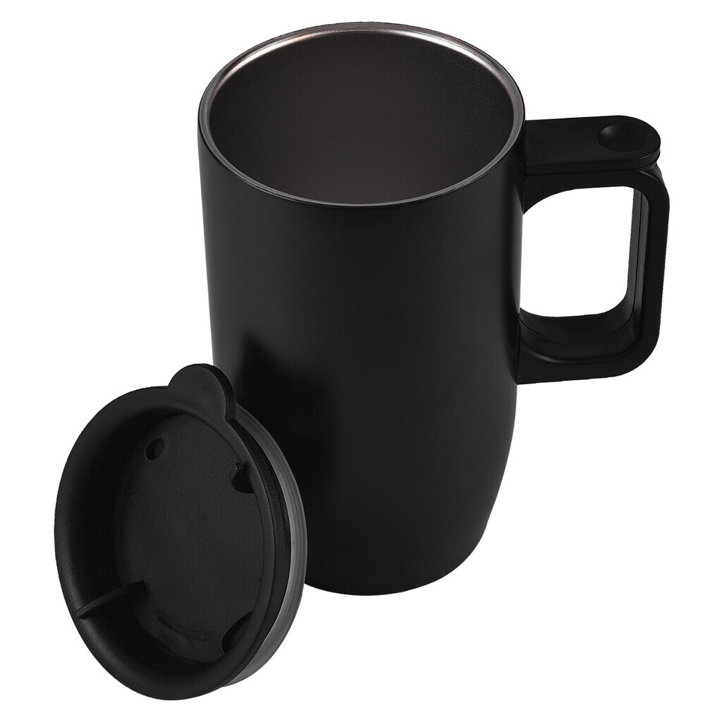 Vento Mug - Stainless Steel 304 Grade, 400ml, Black, White, Blue & Red | Double Walled Copper Insulated, Ergonomic, Bpa Free Lid