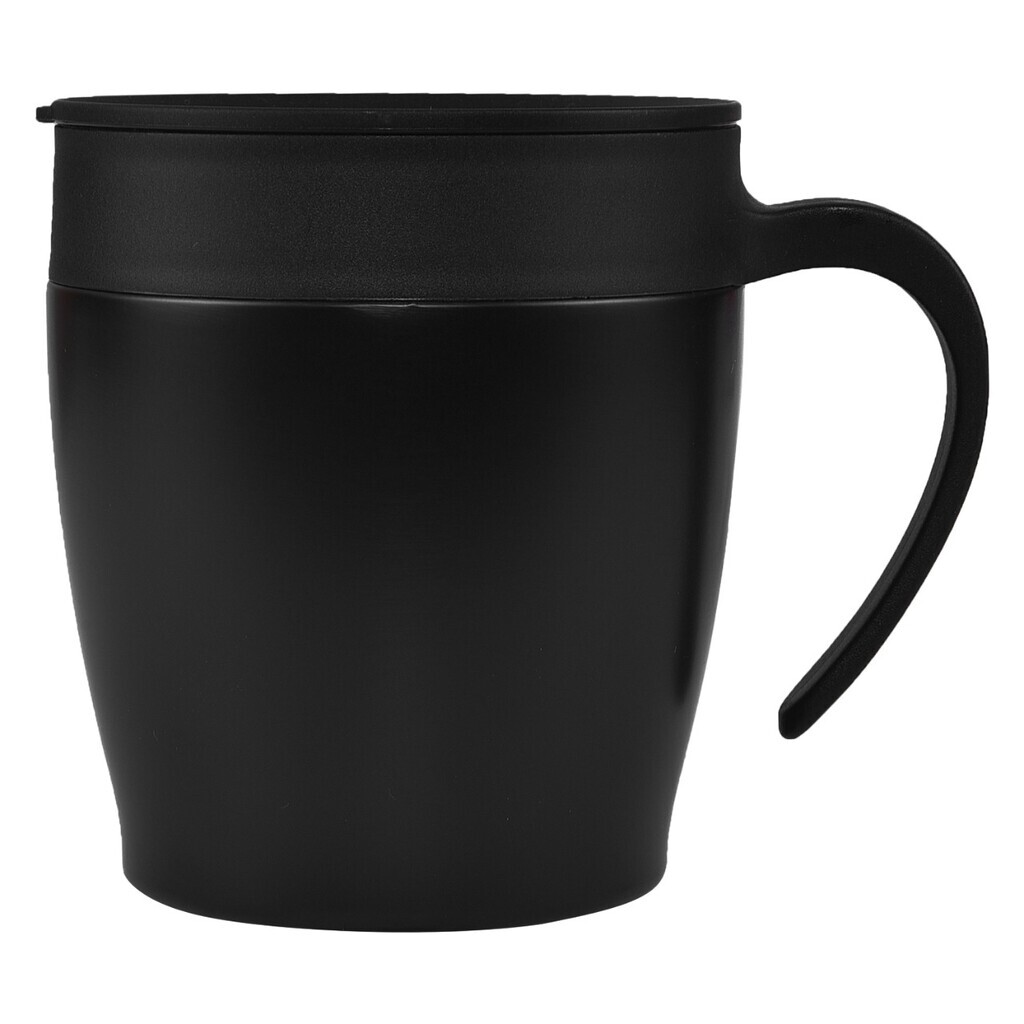 Pepplo Mug - Stainless Steel, 350ml , Black & White | Double Walled Insulated, Ergonomic Design, Sweat Free, Bpa Free Lid With Sliding Hole