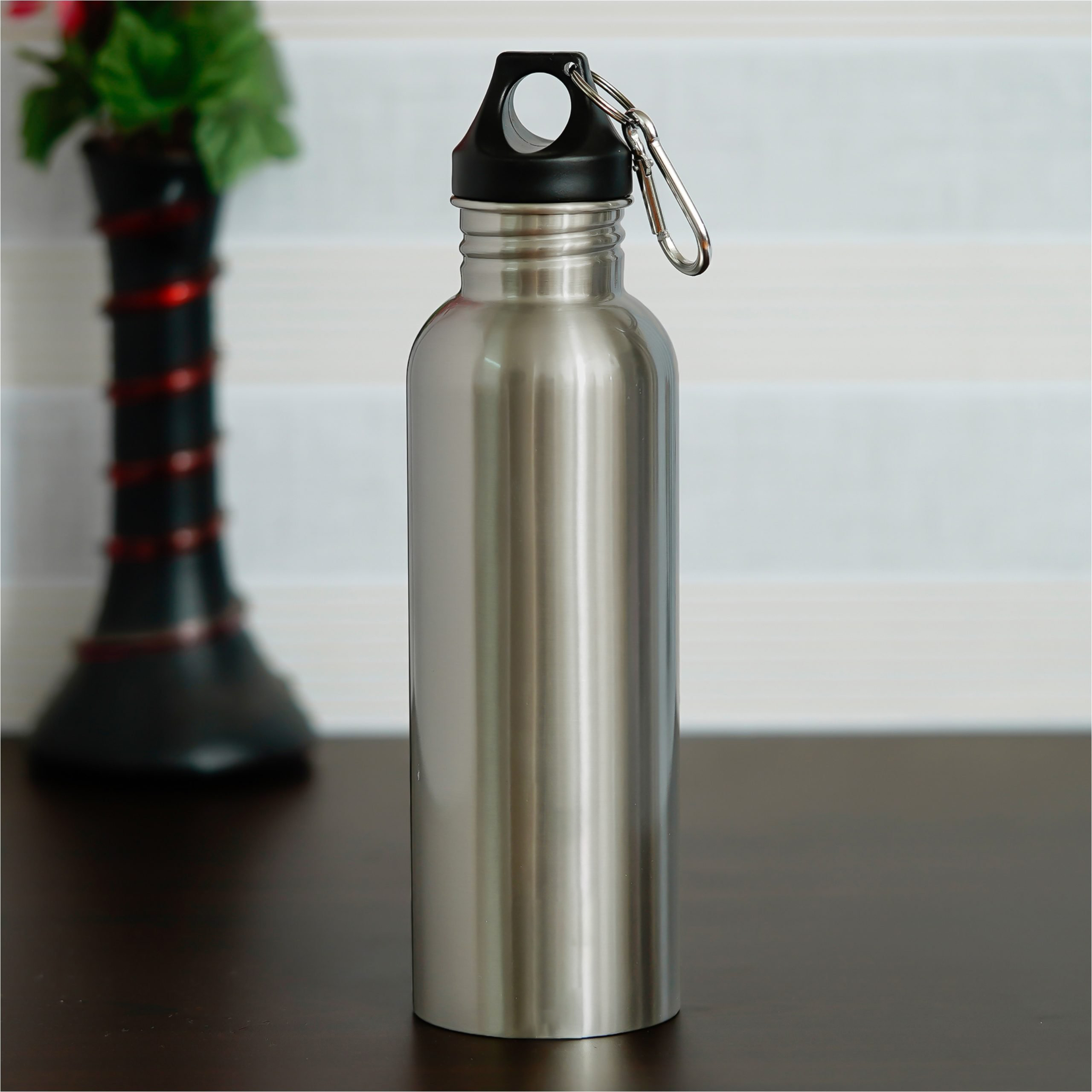 Carabiner Spinner Bottle - Stainless Steel, 800ml | Leakproof & Rustproof, Hook Lid Design With Karabiner, Adventure Inspired Design