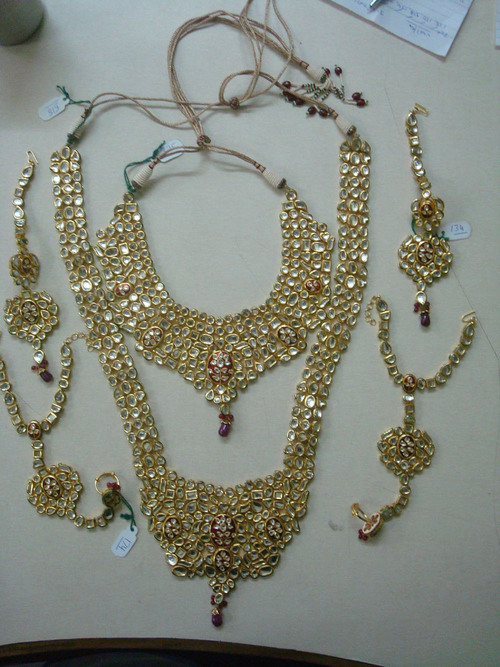 Imitation Traditional Kundan Meena Bridal Set Jewellery