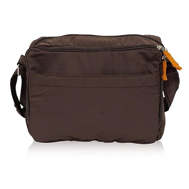 Cross Body Multipurpose Hand Bag - Brown, 23 X 18.5 X 9.5 Cm | Lightweight, Stylish, Sleek Sling Bag With Zipper Top And Versatile Use