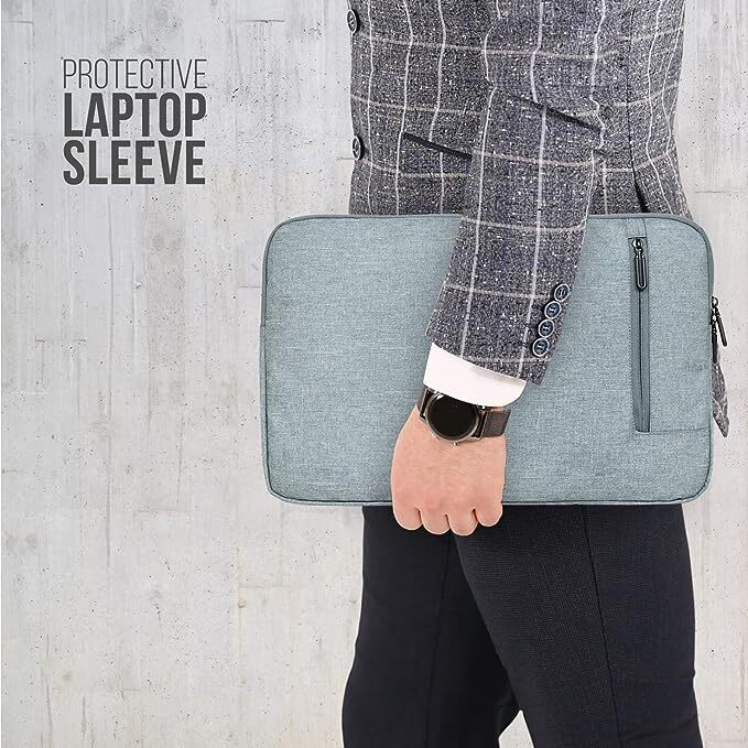 13 Inch Laptop Sleeve Case Cover - Pvc Material, 13.5 X 10.5 X 1.5 Inch, Light Grey Color | Durable, Water Resistant, Front Zipper Pocket, Light & Easy To Carry