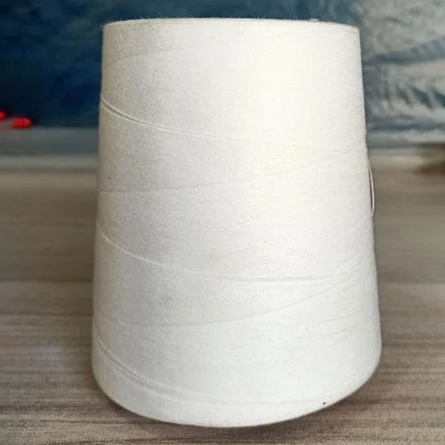Cotton Sewing Thread - High Quality, Semi Dull Luster, Plain Pattern, Pristine White Color | Durable, Soft, Versatile For Commercial Use