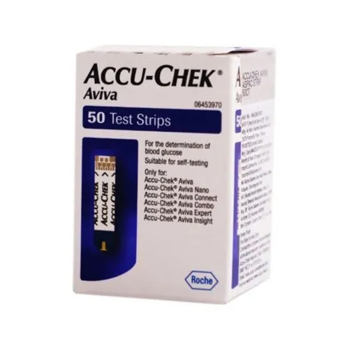 Accu-Chek Aviva - Plastic Test Strips, 50 Count | Manual Operation, Portable, White, New, Medical Use