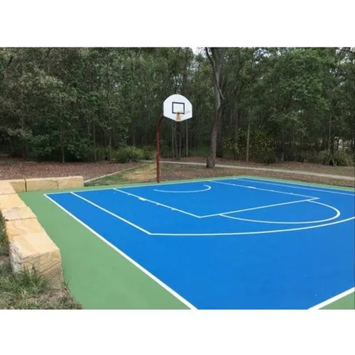 Basketball Court Synthetic Flooring Sheet - Synthetic Material, Various Sizes, Blue | Environmentally-friendly, Shock Absorbing, Weather Resistant System