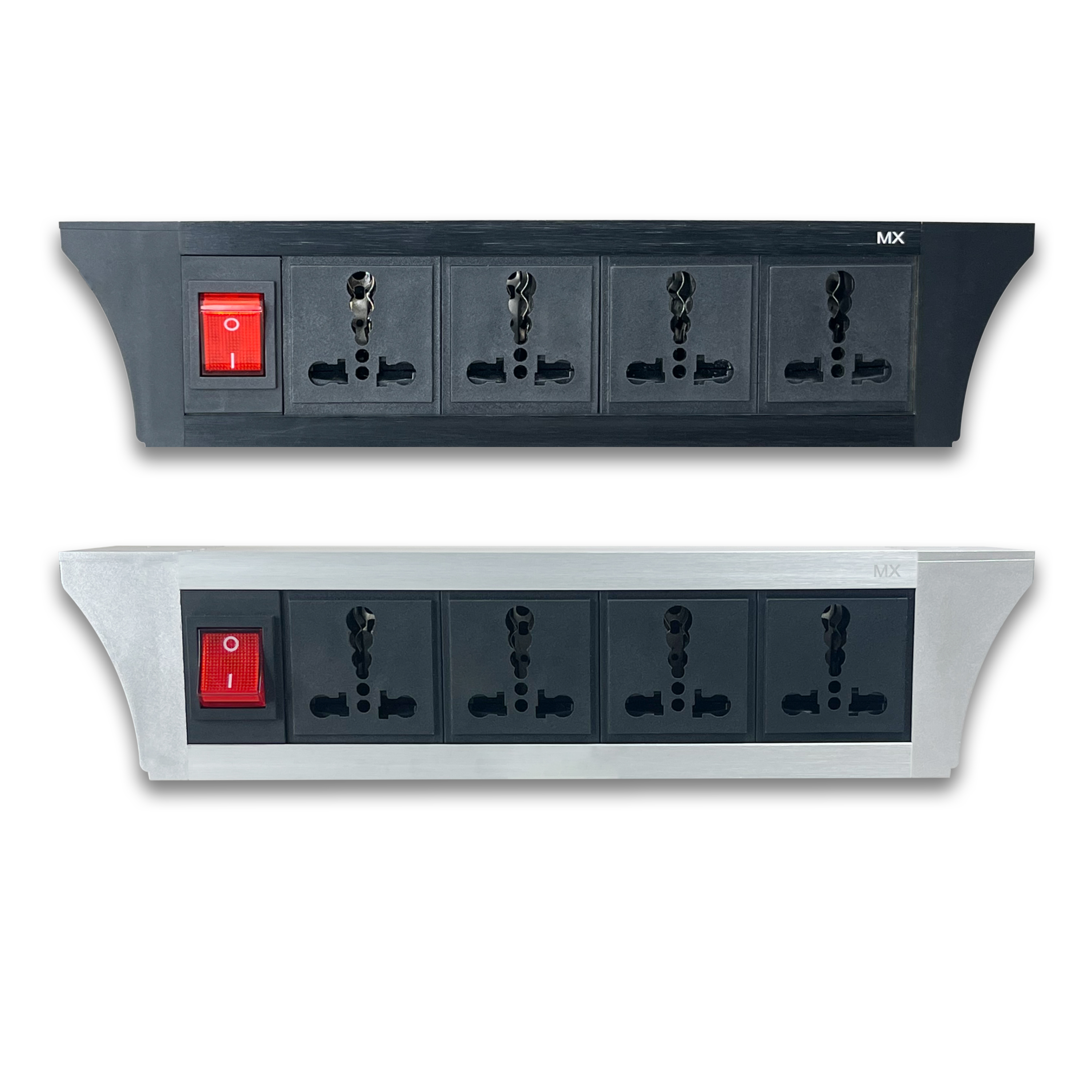 Mx Under Desk Power Console - 6/16 A Uni Socket, 2x Usb 2.4 Amp, Dual Pole Led Indicator Switch, Available In Black And Silver - 95w Usb-c Fast Charging For Laptops, Ideal For Home And Office Use