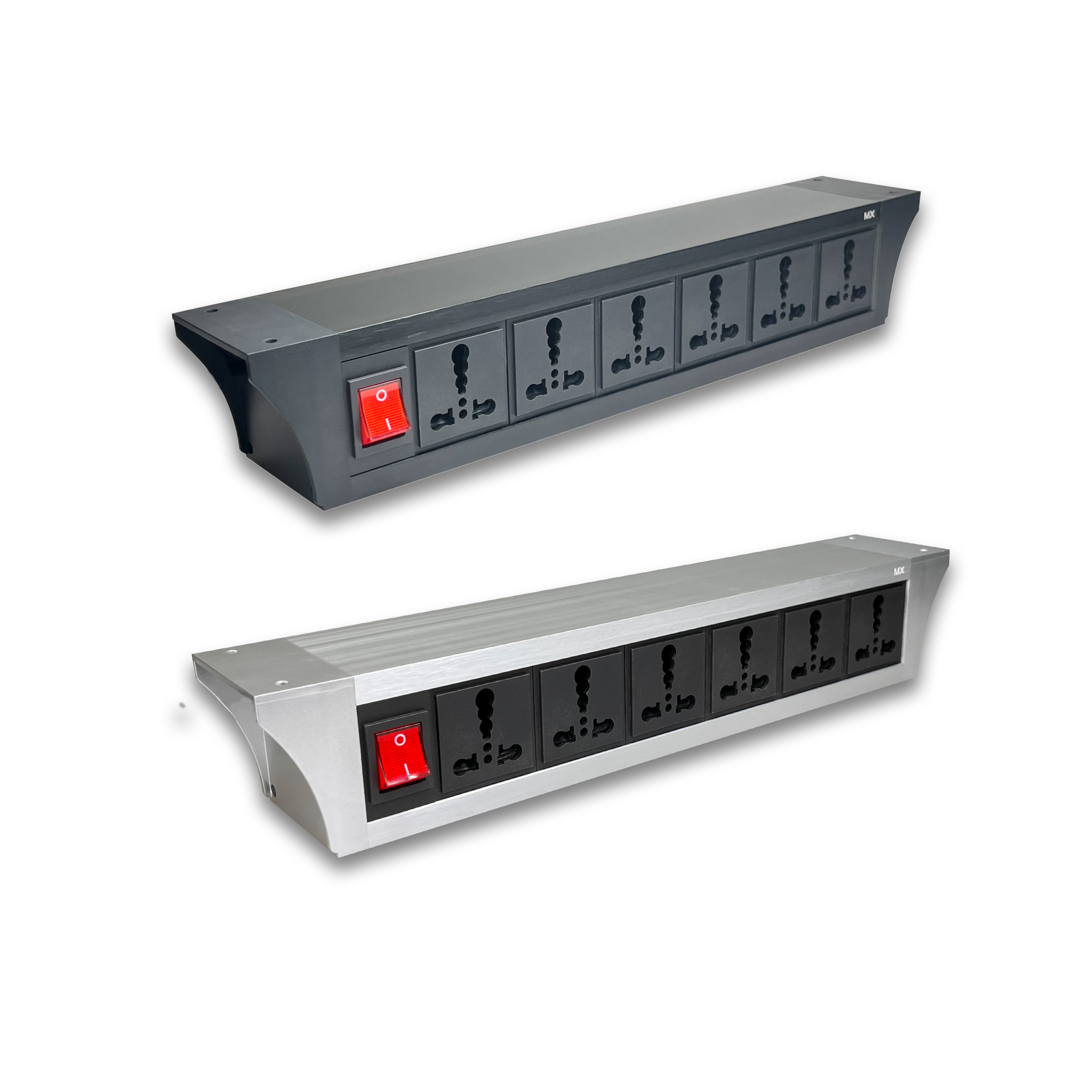 Mx Under Desk Power Console - 6/16 A Uni Socket, 2x Usb 2.4 Amp, Dual Pole Led Indicator Switch, Available In Black And Silver - 95w Usb-c Fast Charging For Laptops, Ideal For Home And Office Use