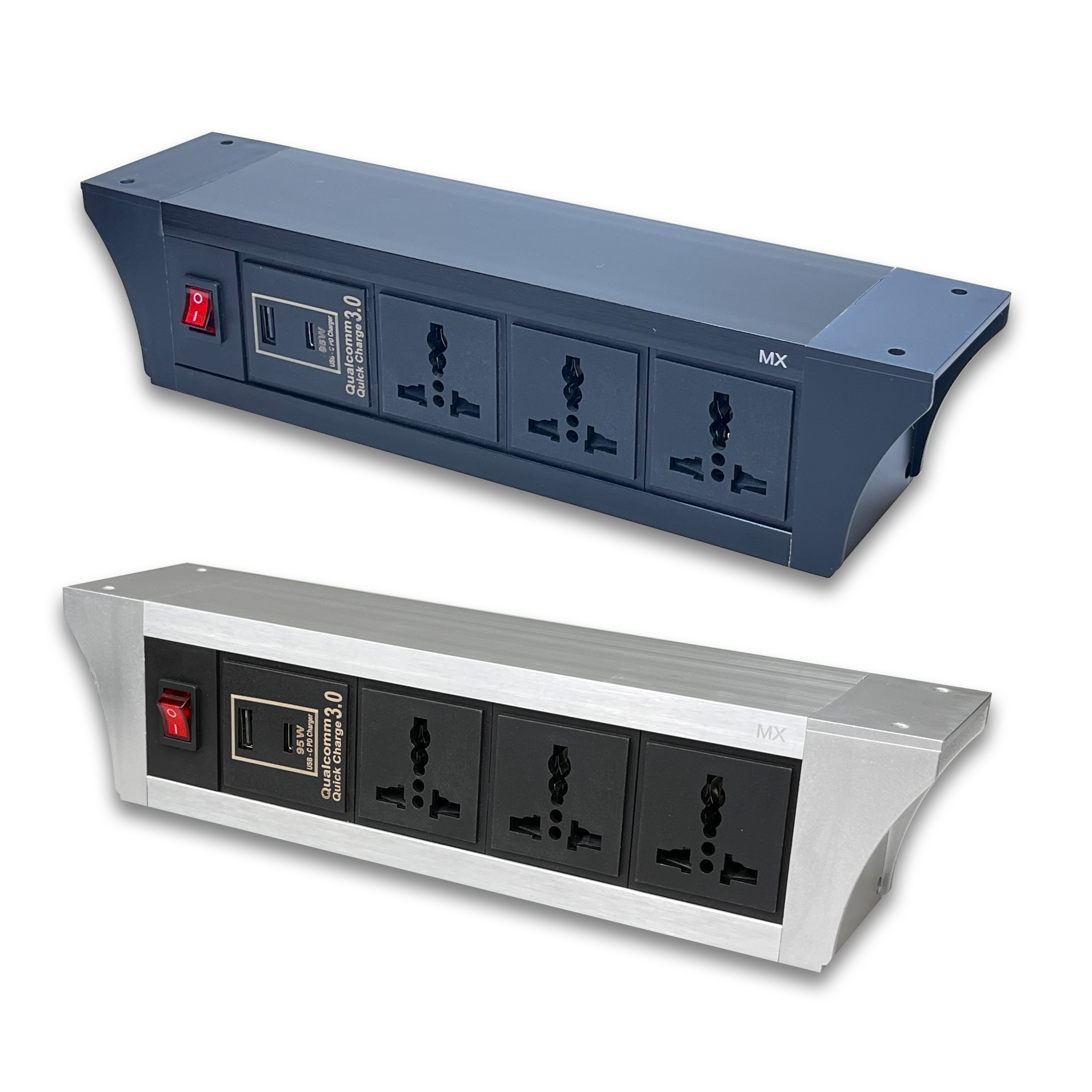 Pdu Under Table 2/3/4/6 Uni Socket 6/13 A 2 Usb A With Usb A/type C 95w Pd Port With Dual Pole Led Indicator Switch Mx 6419 / 6420 / 6421 / 6422