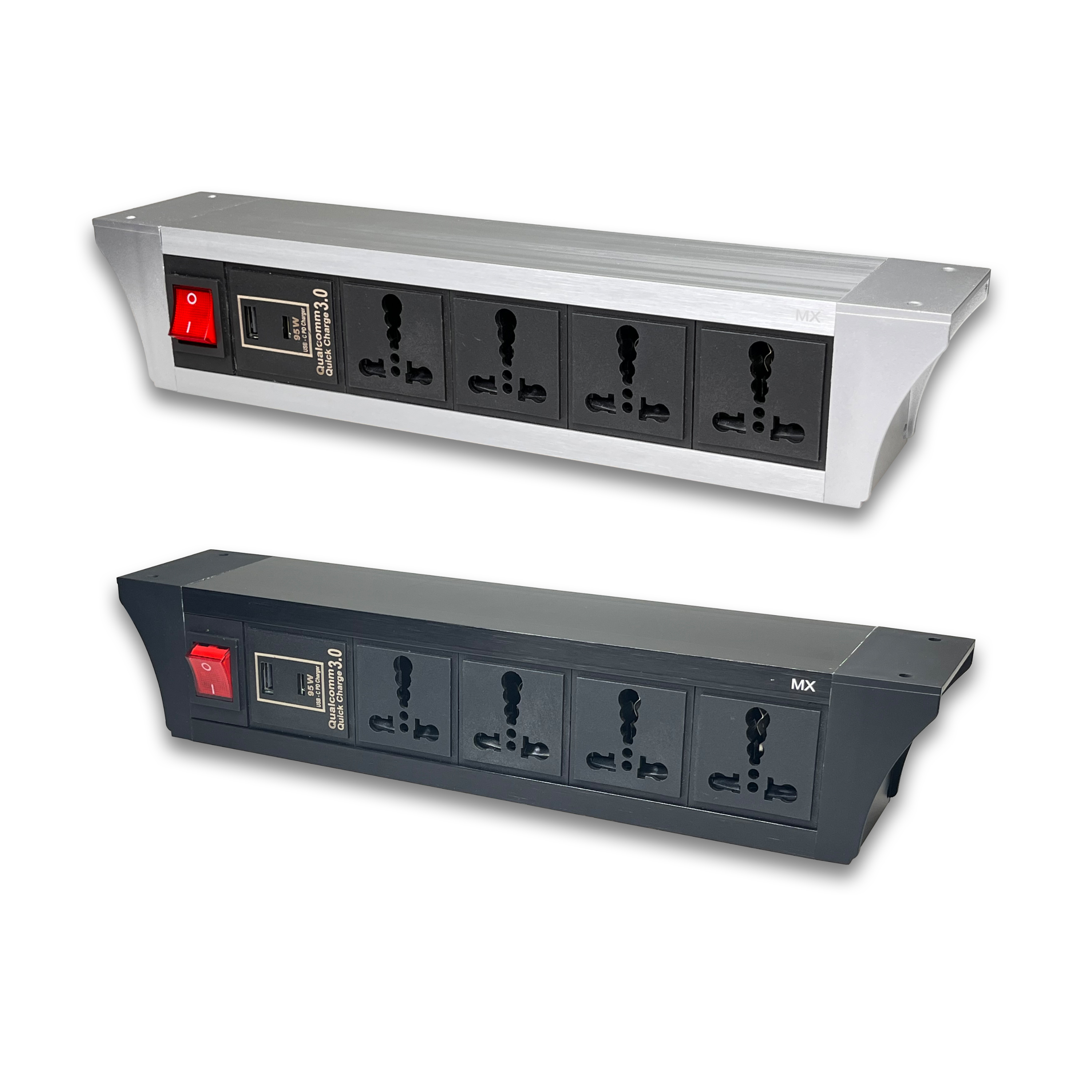 Pdu Under Table 2/3/4/6 Uni Socket 6/16 A With Usb A And Type C 95w Pd Port With Dual Pole Led Indicator Switch Mx 6427 / 6428 / 6429 / 6430