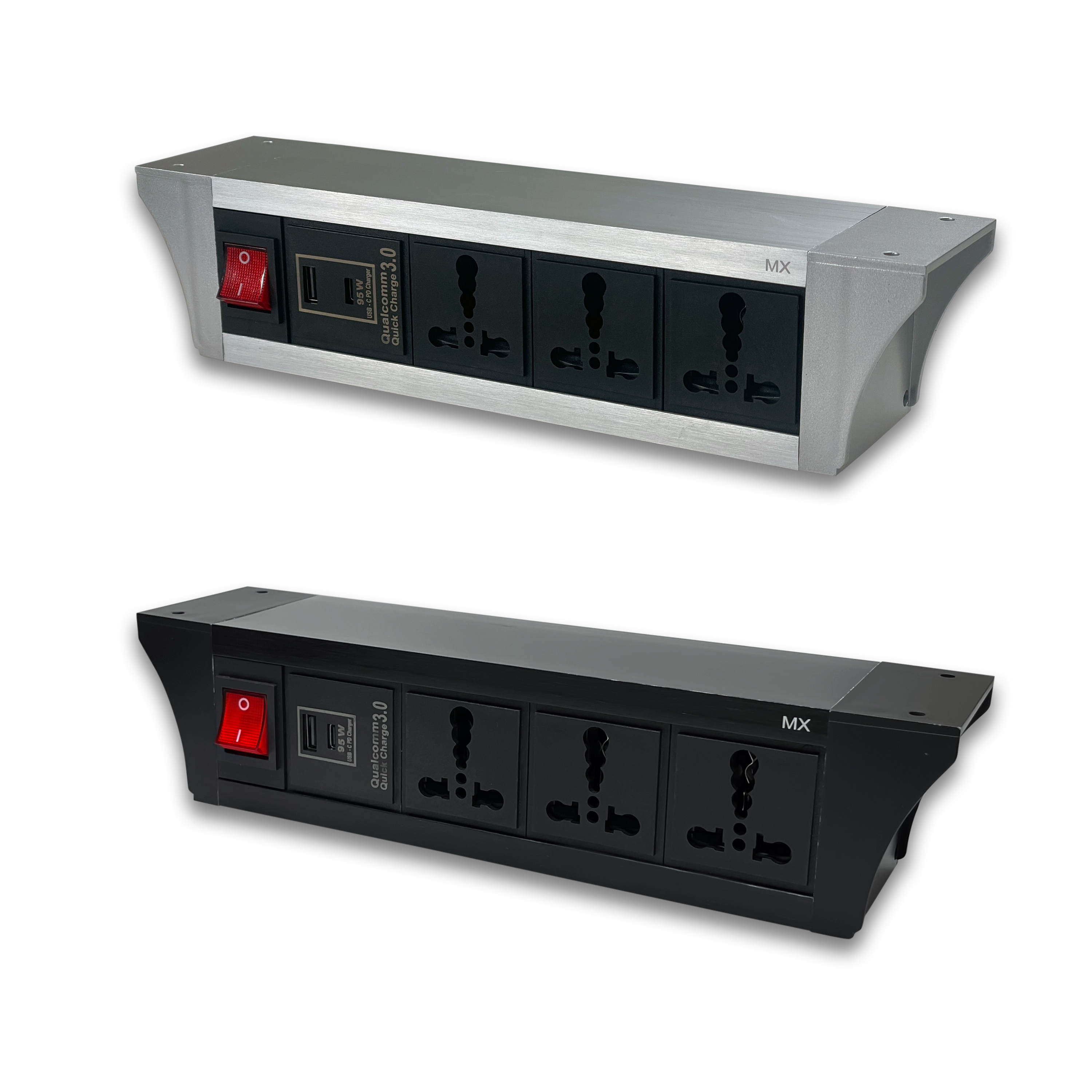 Pdu Under Table 2/3/4/6 Uni Socket 6/16 A With Usb A And Type C 95w Pd Port With Dual Pole Led Indicator Switch Mx 6427 / 6428 / 6429 / 6430