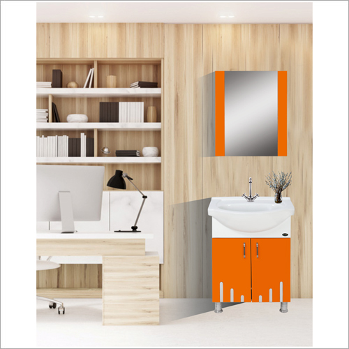 Ab - 313 Bathroom Cabinet - Color: Orange & White