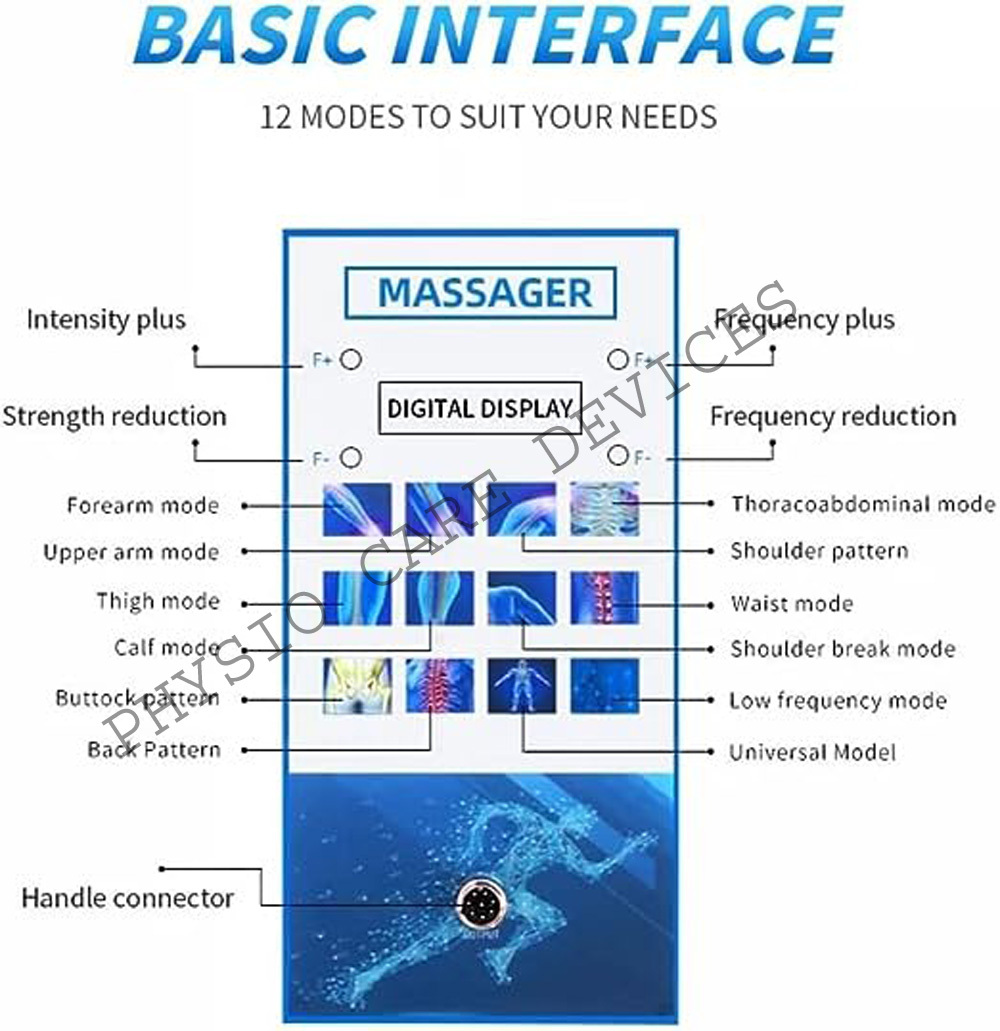 Physiotherapy Shockwave Therapy Machine - Pneumatic Pulse Mechanism, Temperature Control Program | Noninvasive Pain Relief For Soft Tissue And Joint Discomfort