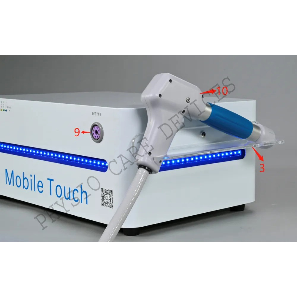 Shockwave Therapy Machine Model Qt02 Mobile Touch With Ed Function - Metal Build, White Color | Durable Design For Enhanced Mobility