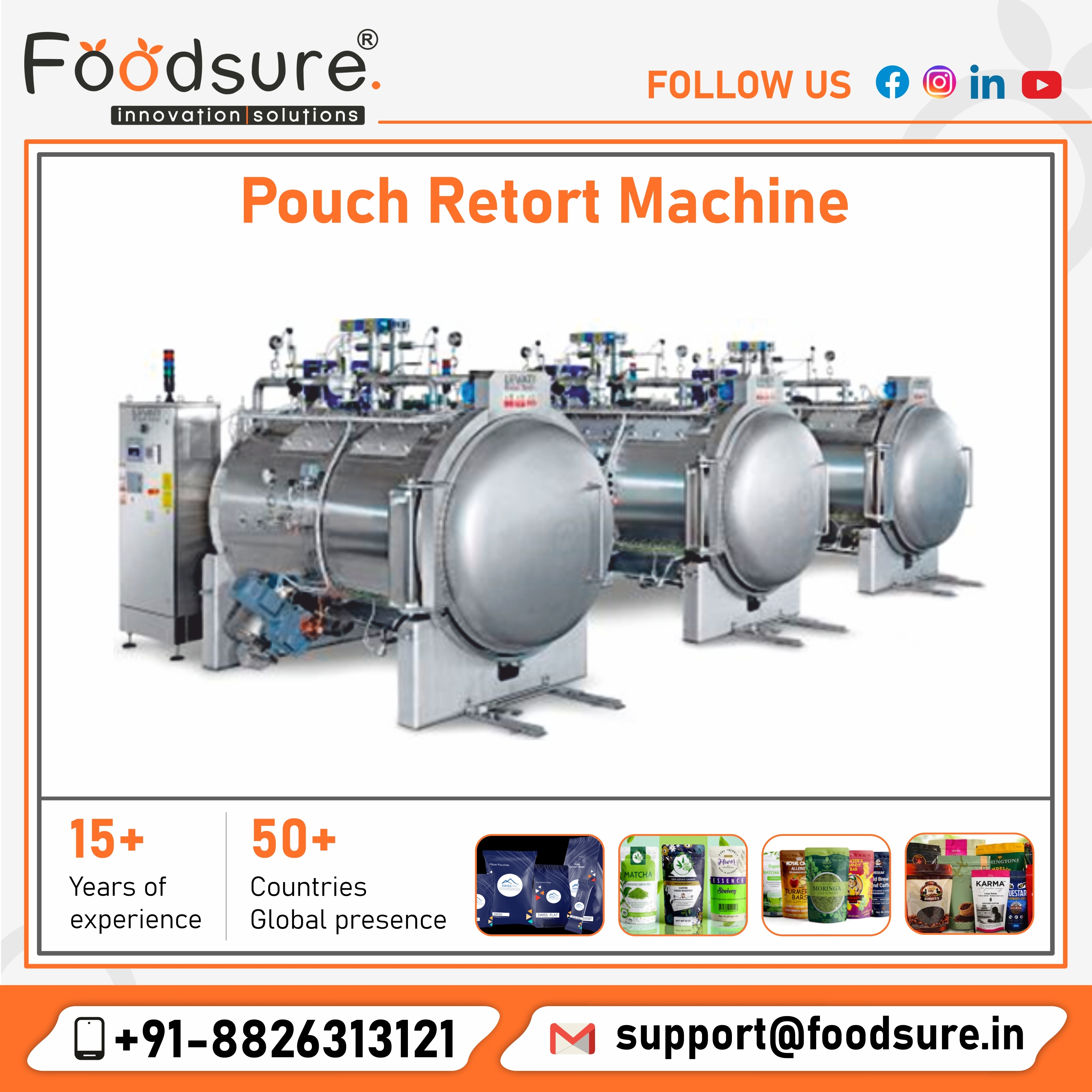 Pouch Retort Machine Capacity: Upto 1000 Kg Kg/hr