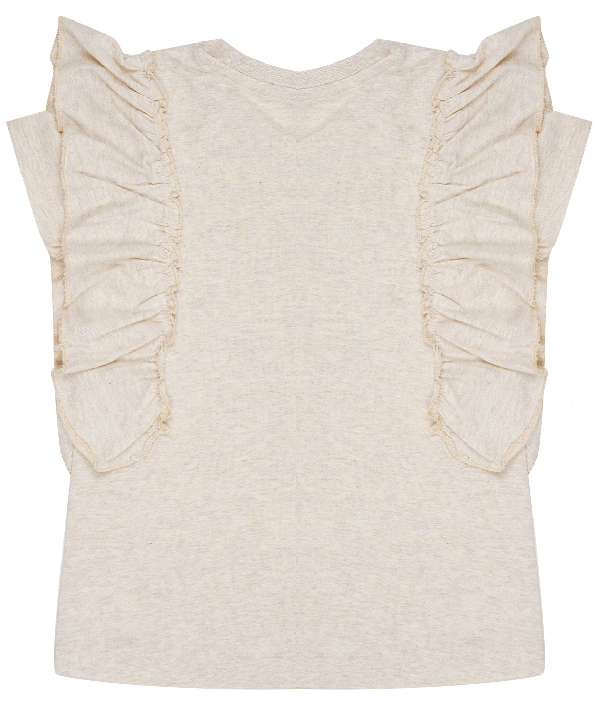 Girls Fancy Top - Oat Melange Fabric | Soft, Breathable Material For Comfortable All-day Wear, Perfect For Casual Outings And Everyday Adventures