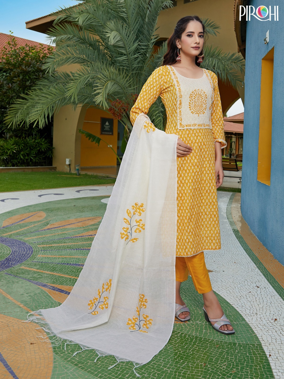 Cotton Kurti Pant Set - L To 5xl, Classic Printed Design With Handcrafted Patchwork Duppatta | Breathable, Quick Dry, Timeless Essence For Casual And Formal Wear