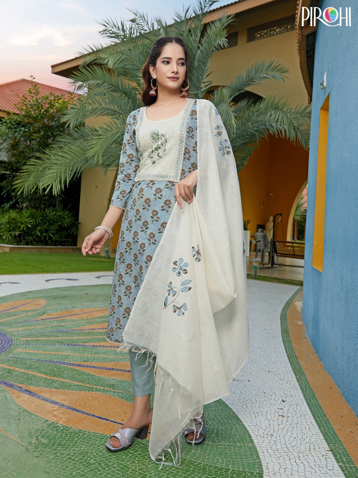 Cotton Kurti Pant Set - L To 5xl, Classic Printed Design With Handcrafted Patchwork Duppatta | Breathable, Quick Dry, Timeless Essence For Casual And Formal Wear