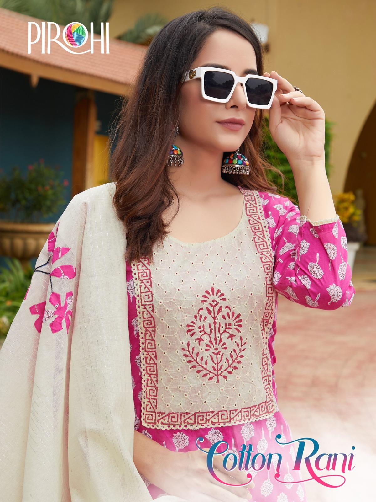 Cotton Kurti Pant Set - L To 5xl, Classic Printed Design With Handcrafted Patchwork Duppatta | Breathable, Quick Dry, Timeless Essence For Casual And Formal Wear