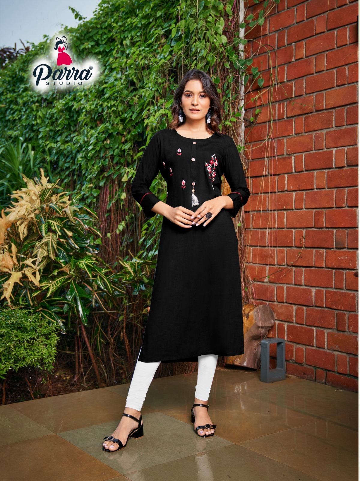 Rayon Kurtis With Khatli Work - Pure Rayon Sulb 14 Kg, Size S (36) To 3xl (46), 3-4th Sleeve, Classic Style | Breathable, Quick Dry, No Fade, Washable