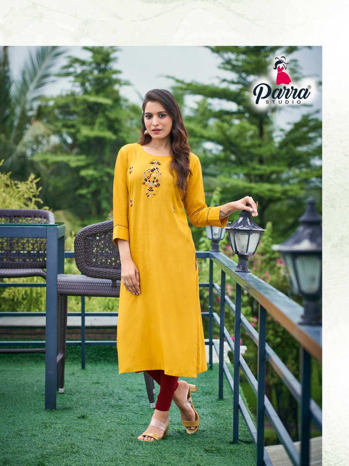 Rayon Kurtis With Khatli Work - Pure Rayon Sulb 14 Kg, Size S (36) To 3xl (46), 3-4th Sleeve, Classic Style | Breathable, Quick Dry, No Fade, Washable