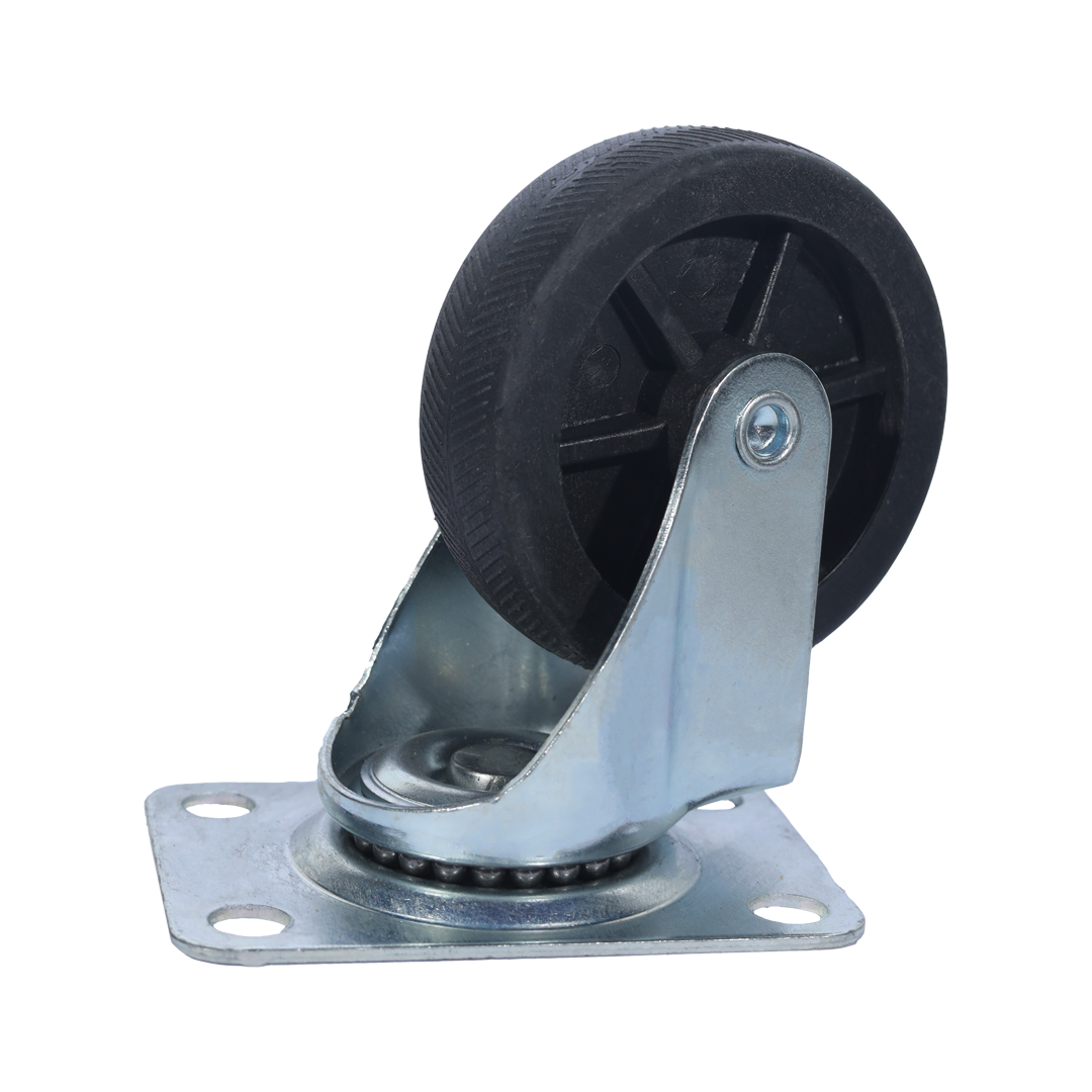 Strapping Machine Caster Wheel - Cast Iron Material, Black Color | High-quality Industrial Usage For Durable Performance
