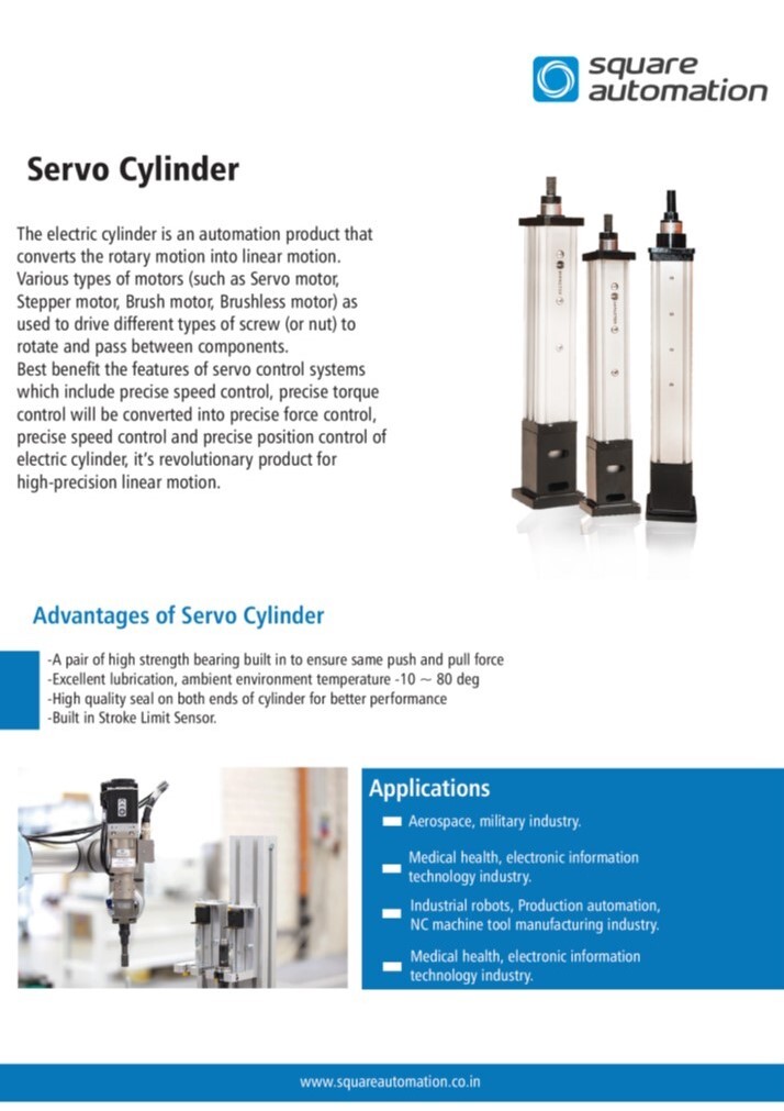 Sq 44 Servo Cylinder at 30000.00 INR in Pune | Square Automation