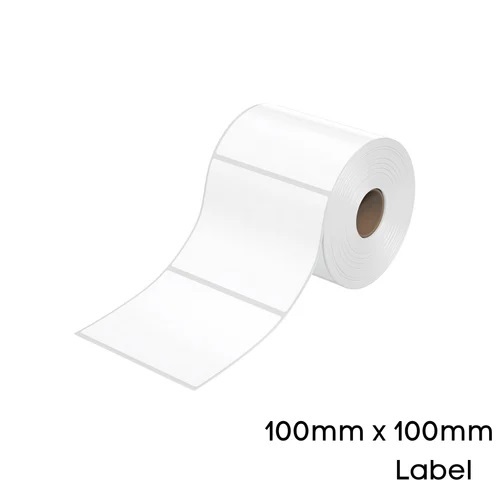 100m Plain Barcode Label Roll - Paper Material, 100mm x 100m Size, Scratch-Off & Heat Sensitive Features, Available in Multiple Colors