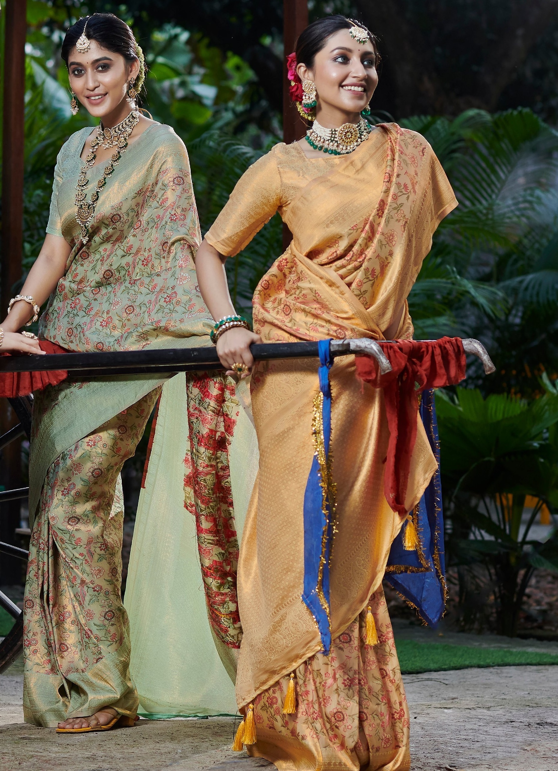 Peach Veda-silk Saree