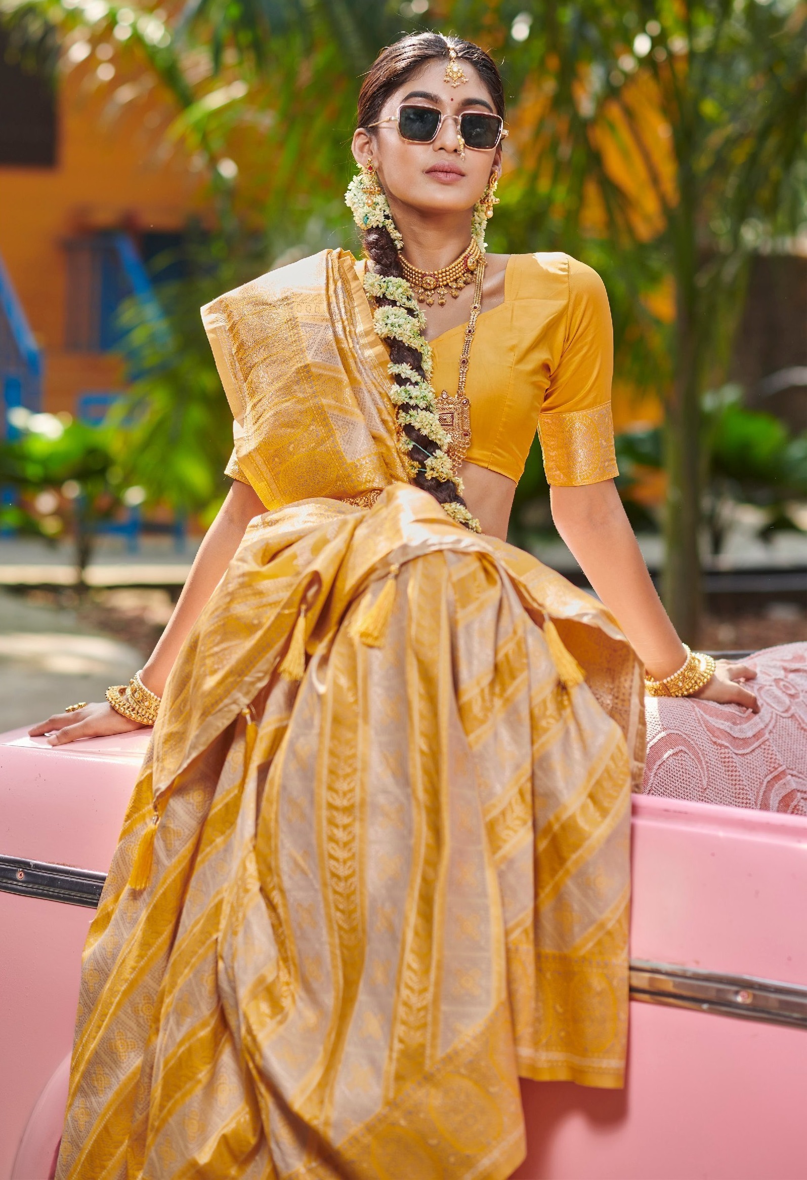 Golden Zantara-silk Saree