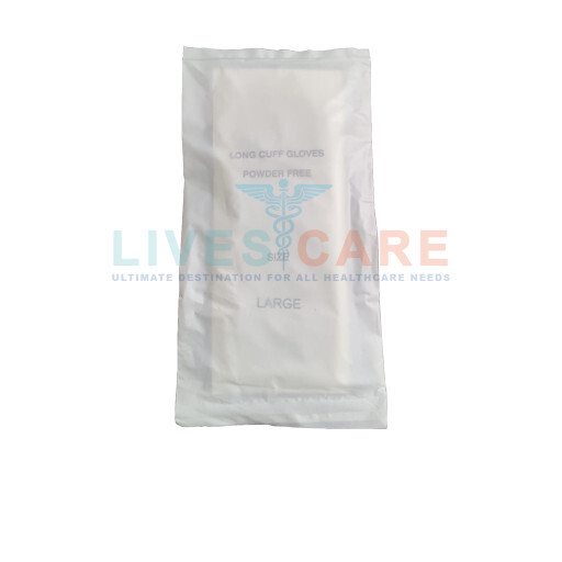 Long Cuff Latex Gynecological Gloves - Natural Rubber Latex, Approx. 400 Mm & 450 Mm, White , Anatomically Shaped, Beaded Cuff, Powder-free, Bisque Finish