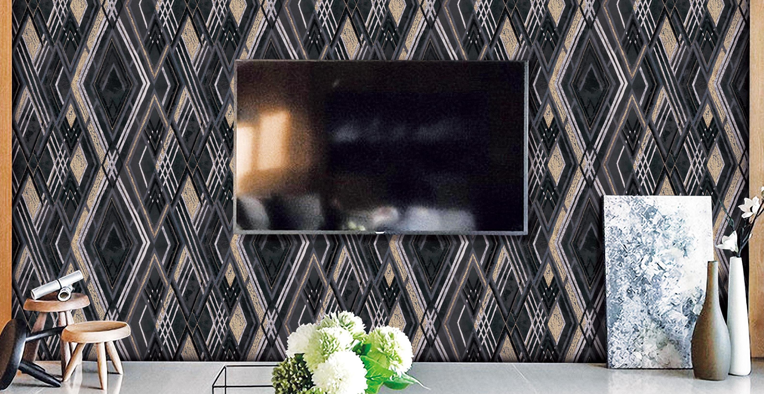 Modern Wallpaper - Non Woven, 57 Sq Ft | Waterproof, Fireproof, Multi-purpose Use, Digital Printed