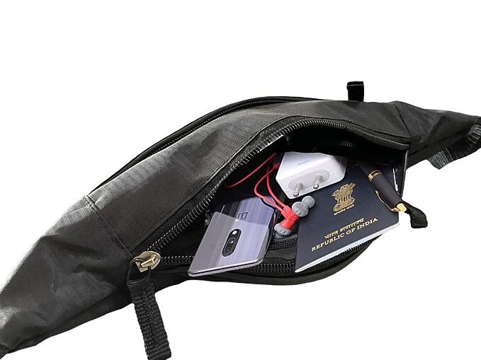 President Waist Bag For Men And Women - Durable Material 30x16x8 Cm Black | Adjustable Strap Large Capacity Multi-use Design